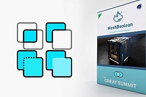 凡酷网-C4D R17-R23超级布尔插件中文汉化版 MeshBoolean 1.8插件